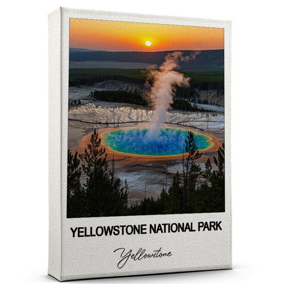 Yellowstone National Park Travel Canvas Wall Art  Nature-Inspired Travel Decor with Scenic Views Yellowstone Canvas Wall Print  A Captivating Gift for Adventure Seekers