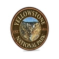 thumbnail image 1 of Yellowstone National Park Vintage Looking Sign Rustic Wall Art Cabin Decoration Wall Décor 12" Round 200122001004, 1 of 5