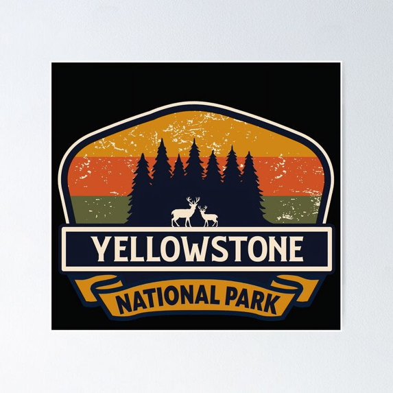Yellowstone National Park-Vintage Poster, 12x18 UNFRAMED