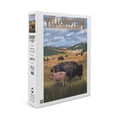 thumbnail image 1 of Yellowstone National Park, Wyoming, Bison and Calf Grazing (1000 Piece Puzzle, Size 19x27, Challenging Jigsaw Puzzle for Adults and Family, Made in USA), 1 of 4