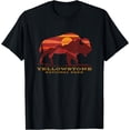 thumbnail image 1 of Yellowstone National Park Wyoming Buffalo Bison Sunset Unisex T-Shirt for Men Women Kids Toddler,Black Color,Size 3T, 1 of 5