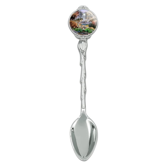 Yellowstone National Park Wyoming Montana Idaho Animals Wolf Bear Fox Bison Novelty Collectible Demitasse Tea Coffee Spoon
