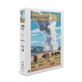 thumbnail image 1 of Yellowstone National Park, Wyoming, Old Faithful Geyser and Bison Herd (19x27 inches, Premium 500 Piece Jigsaw Puzzle for Adults and Family, Made in USA), 1 of 4