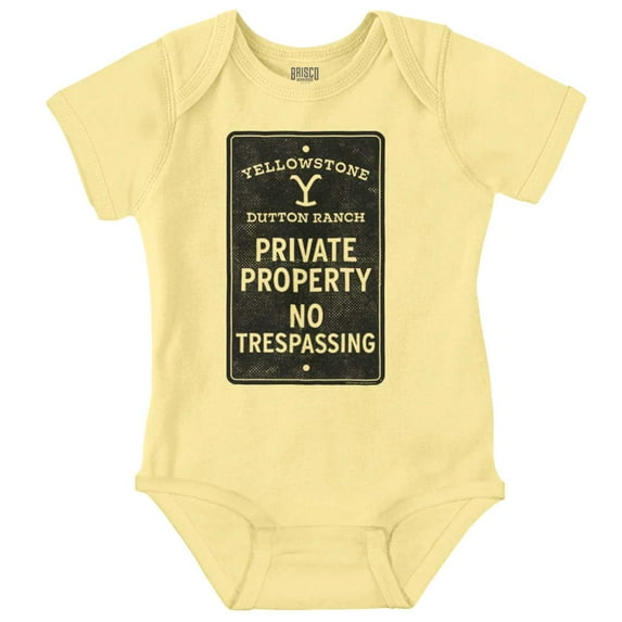 Yellowstone Private Property Sign Romper Boys or Girls Infant Baby Brisco Brands NB