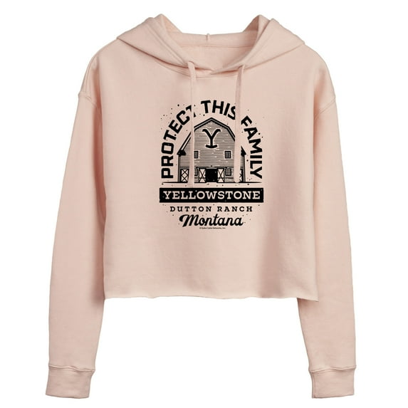 Yellowstone - Protect This Family - Juniors Cropped Pullover Hoodie