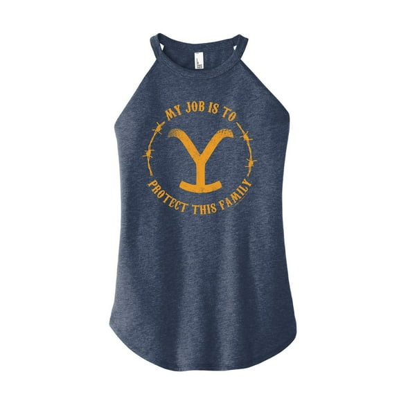 Yellowstone - Protect This Family - Juniors High Neck Tank Top
