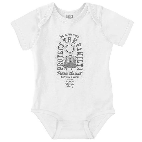 Yellowstone Protect the Land Buffalo Romper Boys or Girls Infant Baby Brisco Brands 12M