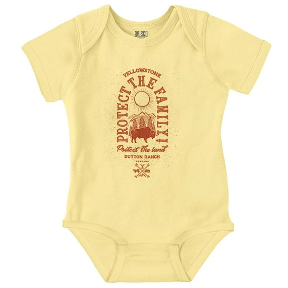 Yellowstone Protect the Land Buffalo Romper Boys or Girls Infant Baby Brisco Brands NB