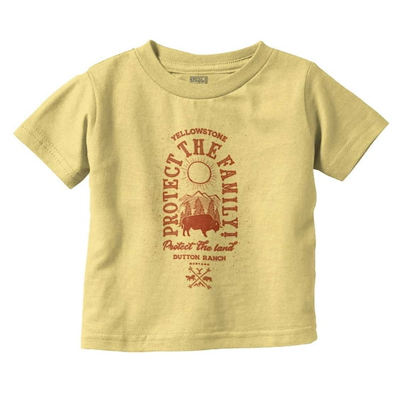 Yellowstone Protect the Land Buffalo Toddler Boy Girl T Shirt Infant Toddler Brisco Brands 6M
