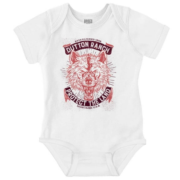 Yellowstone Protect the Land Wolf Romper Boys or Girls Infant Baby Brisco Brands NB