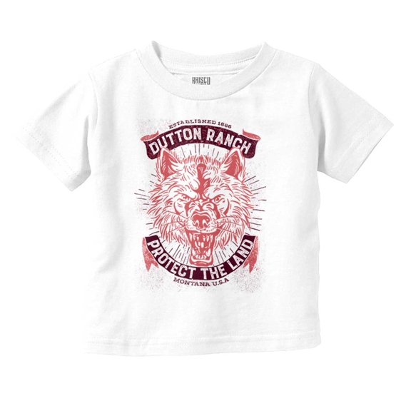 Yellowstone Protect the Land Wolf Toddler Boy Girl T Shirt Infant Toddler Brisco Brands 24M