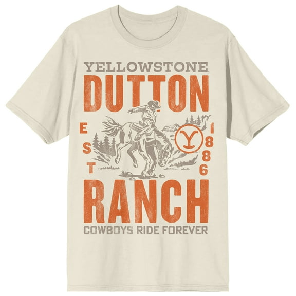 Yellowstone Ranch Cowboys Ride Forever Adult Tofu Short Sleeve Tee -Large