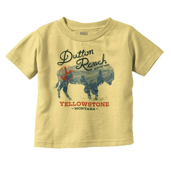Yellowstone Ranch Montana Buffalo Toddler Boy Girl T Shirt Infant Toddler Brisco Brands 24M