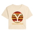 thumbnail image 1 of Yellowstone - Ranch Pattern Brand Fill - Juniors Cropped Graphic T-Shirt, 1 of 4