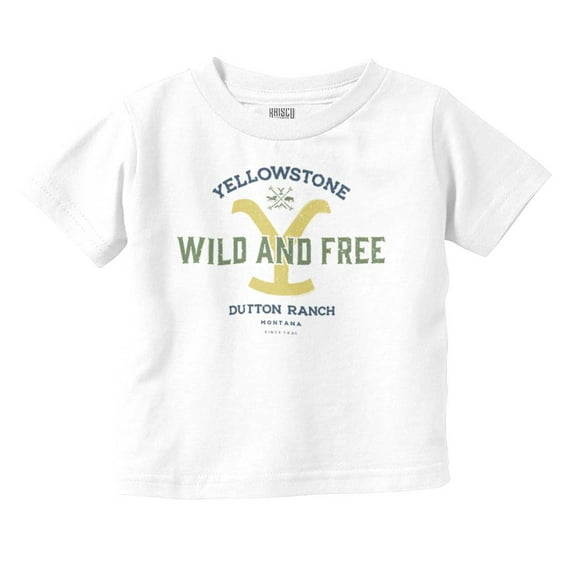Yellowstone Ranch Y Wild and Free Toddler Boy Girl T Shirt Infant Toddler Brisco Brands 24M