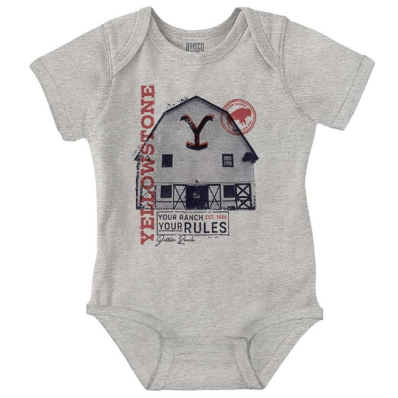 Yellowstone Ranch Your Rules Barn Romper Boys or Girls Infant Baby Brisco Brands NB