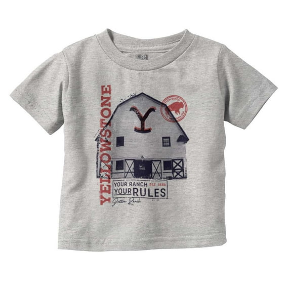 Yellowstone Ranch Your Rules Barn Toddler Boy Girl T Shirt Infant Toddler Brisco Brands 12M