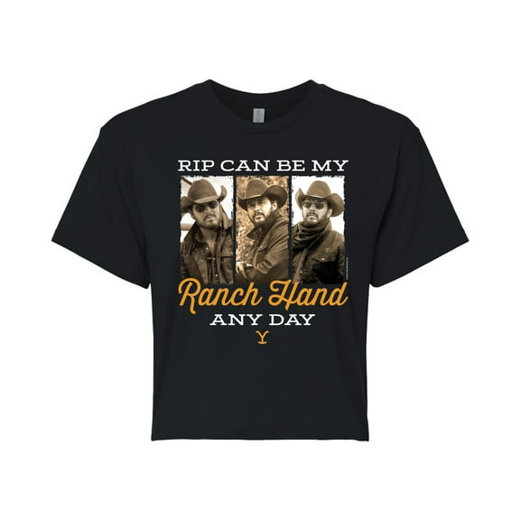 Yellowstone - Rip Can Be My Ranch Hand Any Day - Juniors Cropped Cotton Blend T-Shirt