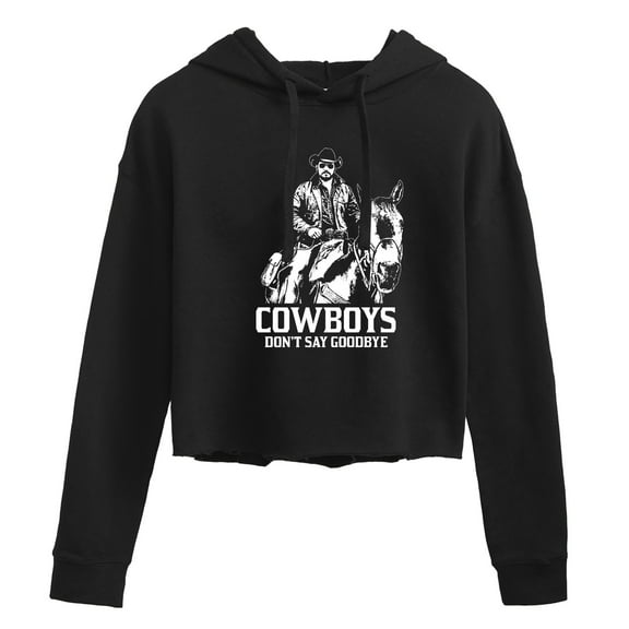 Yellowstone  - Rip Cowboys Dont Say Goodbye - Juniors Cropped Pullover Hoodie