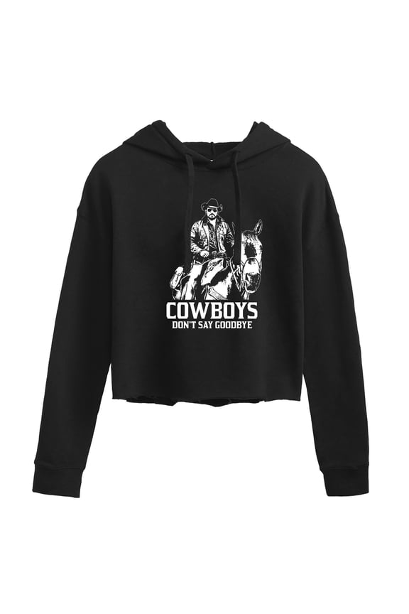 - Rip Cowboys Dont Say Goodbye - Juniors Cropped Pullover Hoodie
