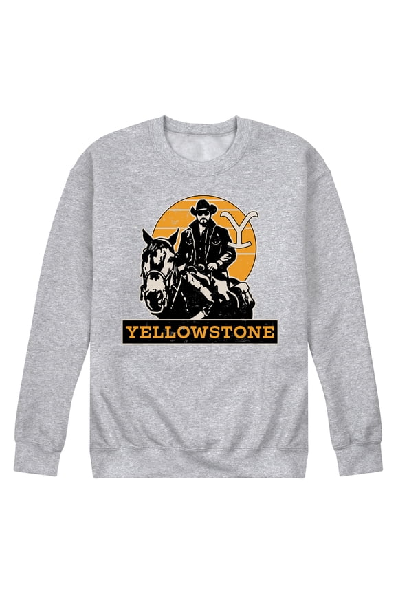 - Rip Rideing Horseback - Men's Crew Neck Fleece Pullover