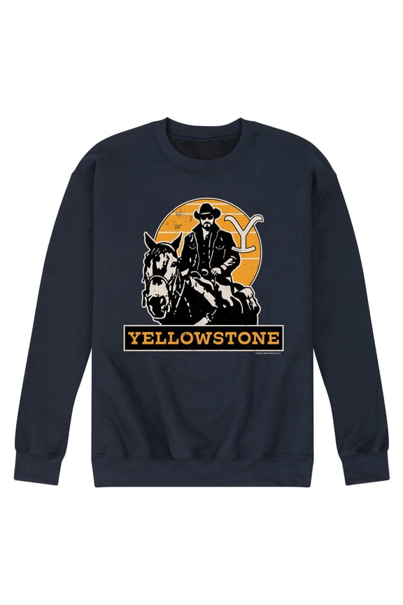 - Rip Rideing Horseback - Men's Crew Neck Fleece Pullover