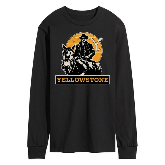 Yellowstone - Rip Rideing Horseback - Men's Long Sleeve T-Shirt