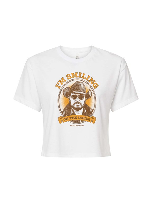 - Rip Smiling Inside - Juniors Cropped Graphic T-Shirt