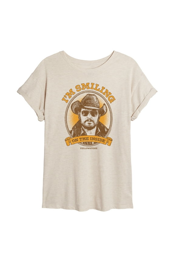 - Rip Smiling Inside - Women's Oversized Graphic T-Shirt