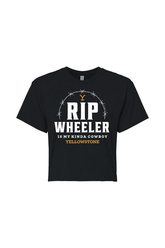 - Rip Wheeler My Cowboy  - Juniors Cropped Cotton Blend T-Shirt