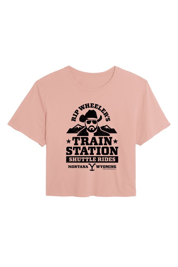 - Rip Wheeler's Train Station - Juniors Cropped Graphic T-Shirt