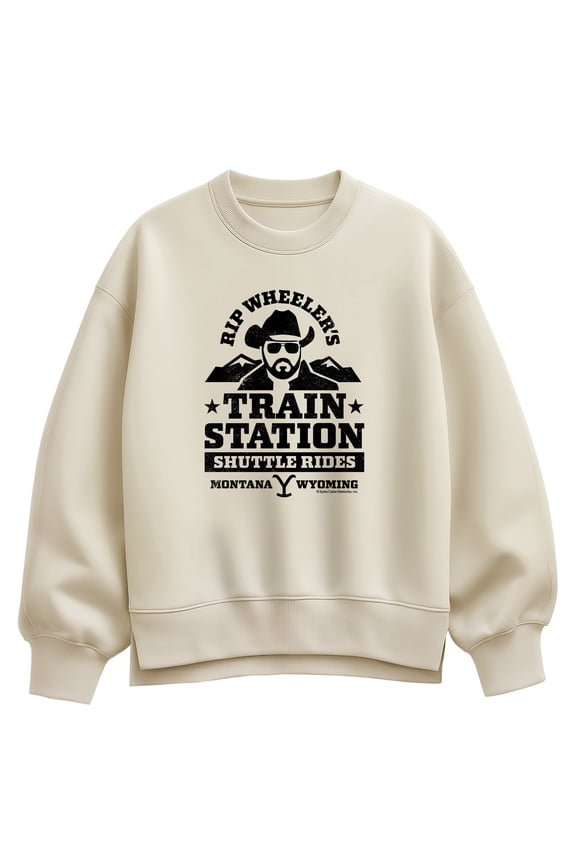 - Rip Wheeler's Train Station - Women's Oversized Fleece Crew Sweatshirt