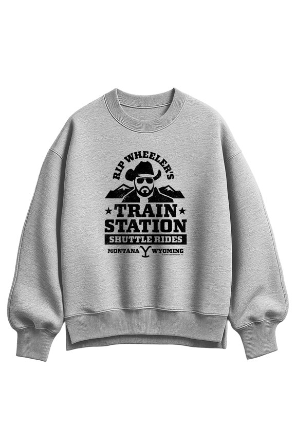 - Rip Wheeler's Train Station - Women's Oversized Fleece Crew Sweatshirt
