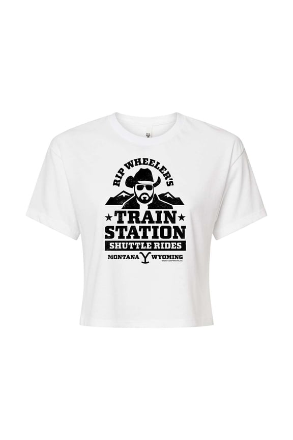- Rip Wheelers Train Station - Juniors Cropped Cotton Blend T-Shirt