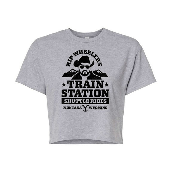 Yellowstone - Rip Wheelers Train Station - Juniors Cropped Cotton Blend T-Shirt