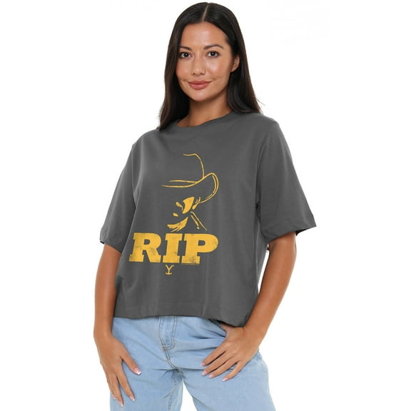 Yellowstone Rip Women's Boxy Cropped T-Shirt Casual Graphic Tee