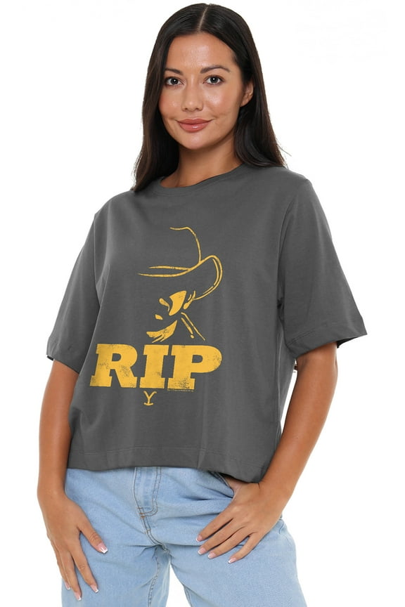 Rip Women's Boxy Cropped T-Shirt Casual Graphic Tee