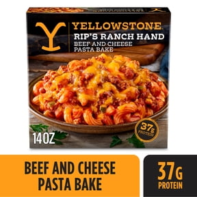 Yellowstone Beef and Cheese Pasta Bake Frozen Meals for One, Microwave Meal Protein Dinner, 14 oz (Frozen)