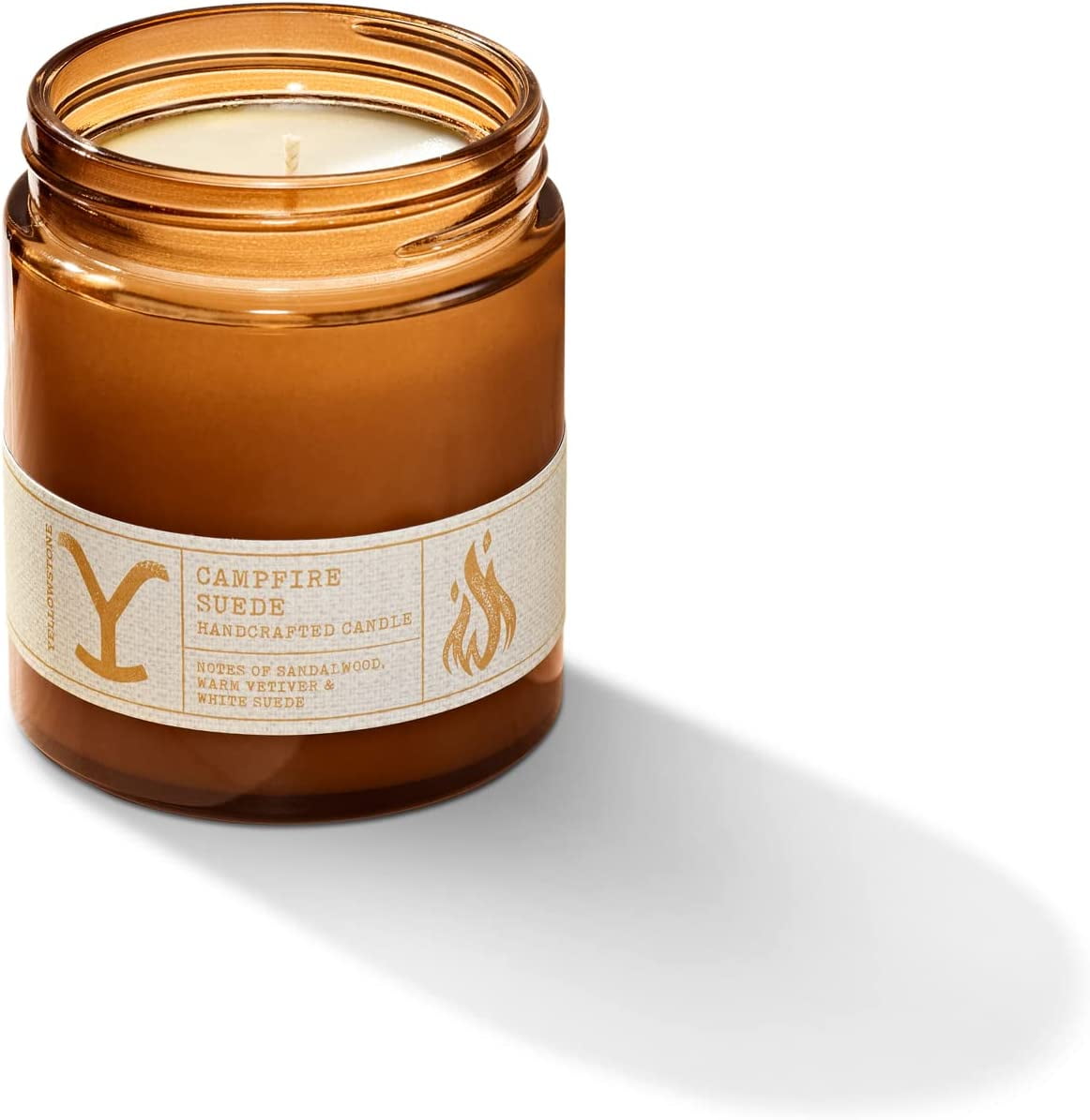 Yellowstone Scented Jar Candle by Tru Western, 8 oz Campfire Suede