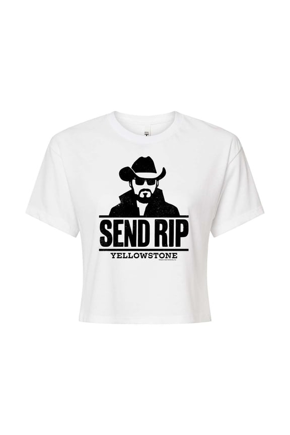 - Send Rip - Juniors Cropped Cotton Blend T-Shirt