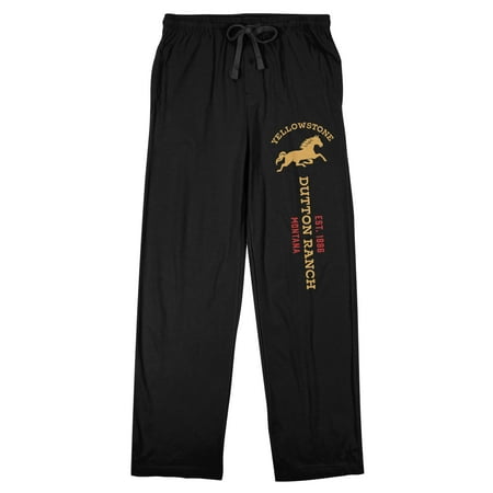 Yellowstone Series Dutton Ranch Logo Men's Black Graphic Sleep Pants -3XL