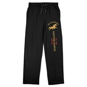 Yellowstone Series Dutton Ranch Logo Men's Black Graphic Sleep Pants -Medium