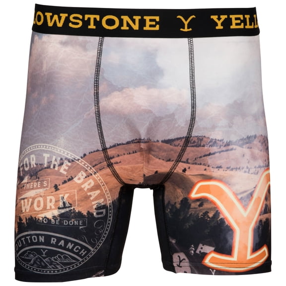Yellowstone Smoking Landscape Boxer Briefs-Small (28-30)