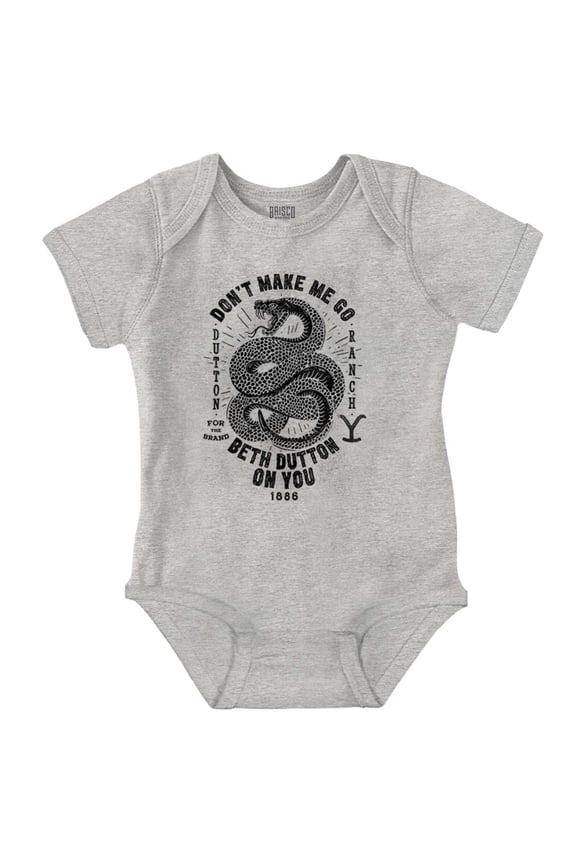 Snake Beth Dutton On You Romper Boys or Girls Infant Baby Brisco Brands 6M