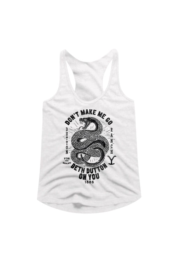 Yellowstone Snake Don't Make Me White Women's Racerback Tank Top
