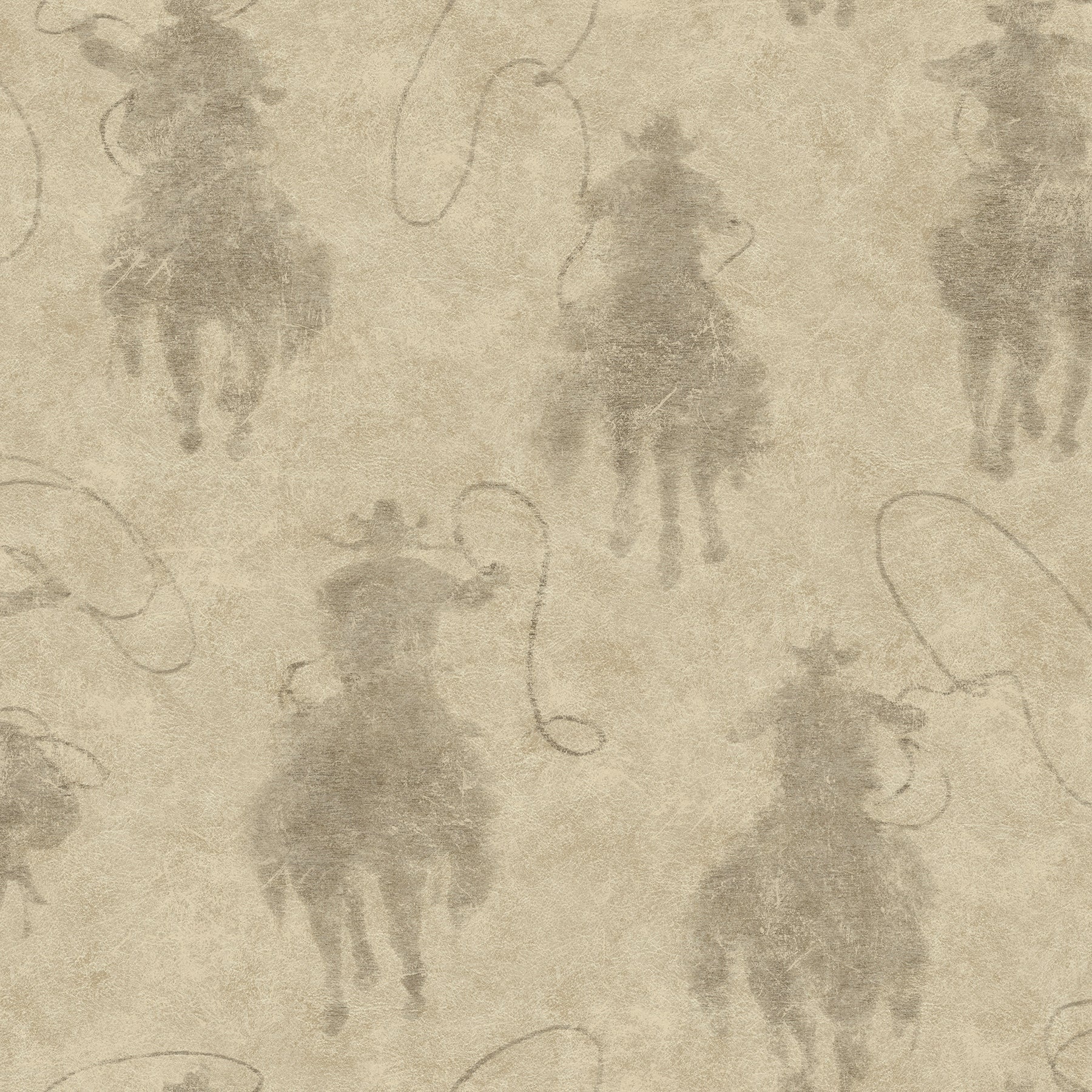 Yellowstone Stockman Silhouette Beige Peel & Stick Wallpaper