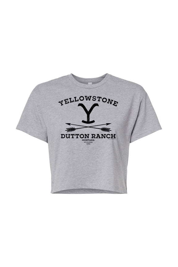 - Stone Dutton Arrows - Juniors Cropped Cotton Blend T-Shirt