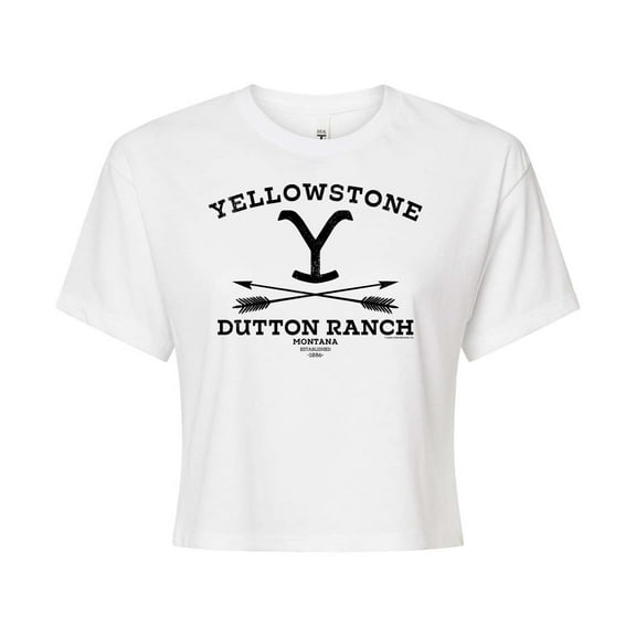 Yellowstone  - Stone Dutton Arrows - Juniors Cropped Cotton Blend T-Shirt
