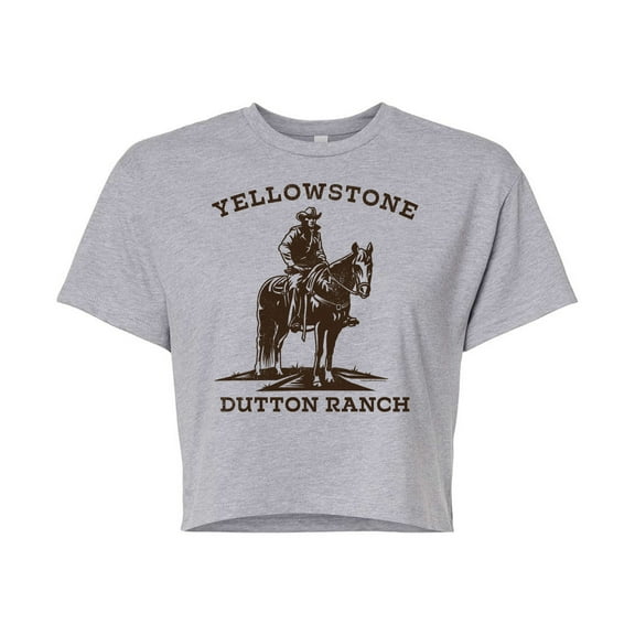 Yellowstone  - Stone Dutton Cowboy - Juniors Cropped Cotton Blend T-Shirt
