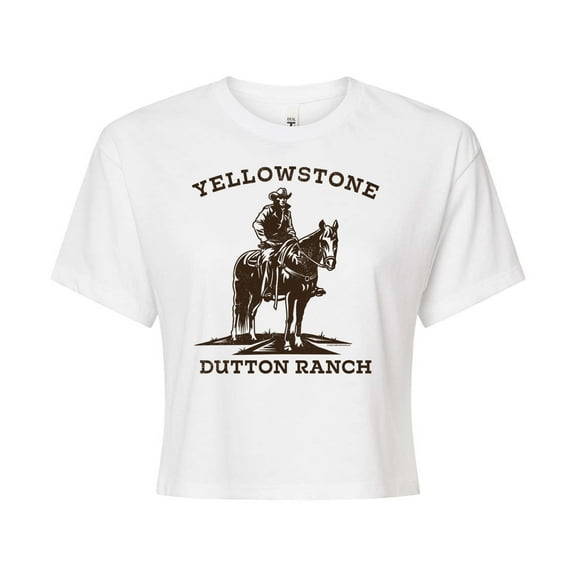 Yellowstone  - Stone Dutton Cowboy - Juniors Cropped Cotton Blend T-Shirt